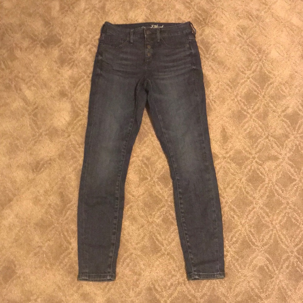 Skinny blue jean button up